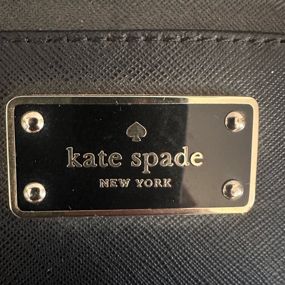 Kate Spade Bon Voyage Luggage Topper  Leather Black NWOT - Picture 3 of 7